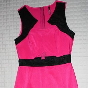 Magenta / Pink Midi Cut-Out Dress Size Small